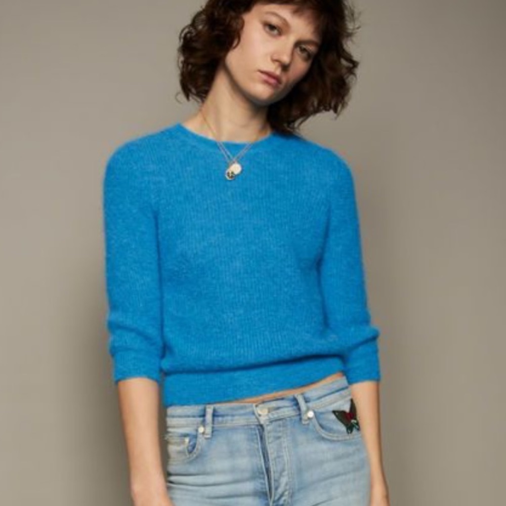 Maje blue Mohair Sweater Medium